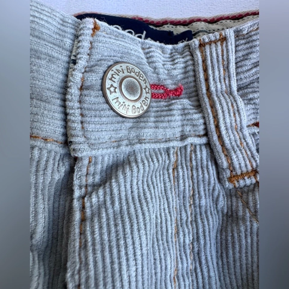 Pantalones Mini Boden Boy Cordón Gris 5Y Pana 100% Algodón Cintura Ajustable Foto 4 de 4