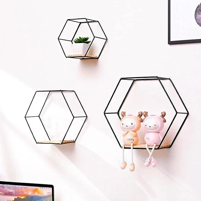 3Pcs Bathroom Wall Mounted Medicine Storage Shelf Metal Shelf Organizer - Image 3 of 4