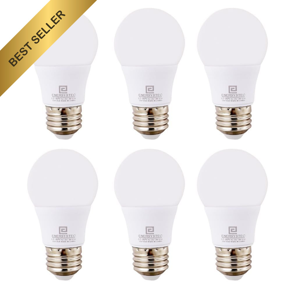 12V-60V Low Voltage A15 LED Light Bulbs E26 Medium Base 4000K Daylight 6-Pack
