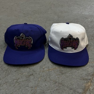 Vintage 90s Pittsburgh Phantoms Hockey SnapBack Hats Purple White Bundle Of 2