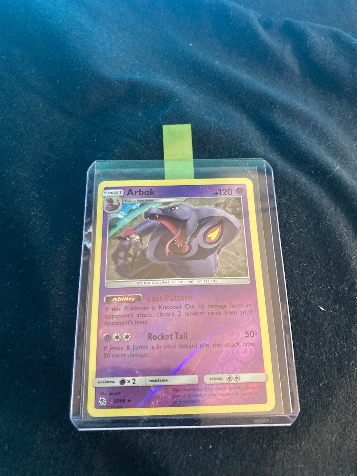 Arbok Reverse Holo - Hidden Fates -27/68- Pokemon TCG - Very LP