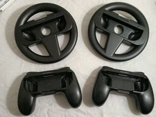Orzly Nintendo Switch whell grips+controller attachments bundle (4 pieces)