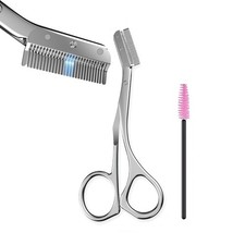 Eyebrow Grooming Scissors, Stainless Steel Eyebrow Scissors with Comb for Wom...