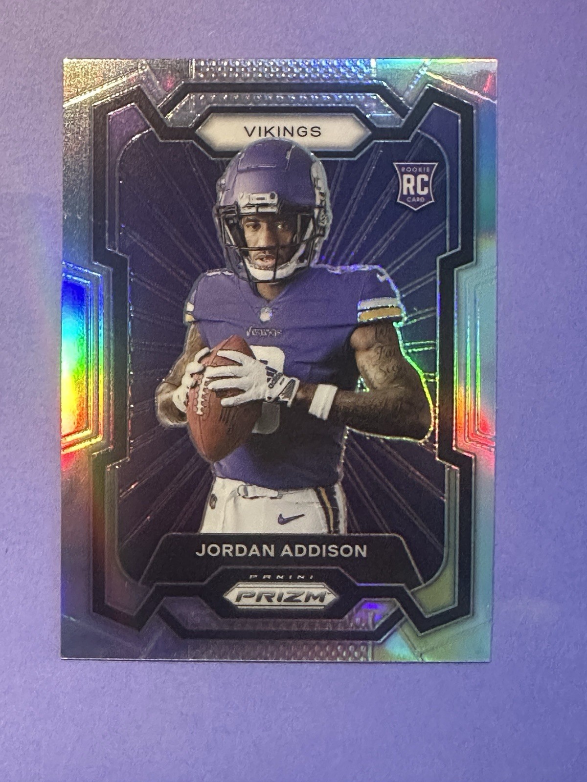 2023 Panini Prizm Jordan Addison #308 Rookie Variation Silver Prizm RC