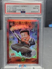 Cardsmiths Currency Series 1 #28A PSA 8 Elon Musk Ruby 14/25