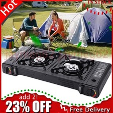 Portable Double Burner Gas Stove Camping Butane Cooker Barbecue Gas Cannister