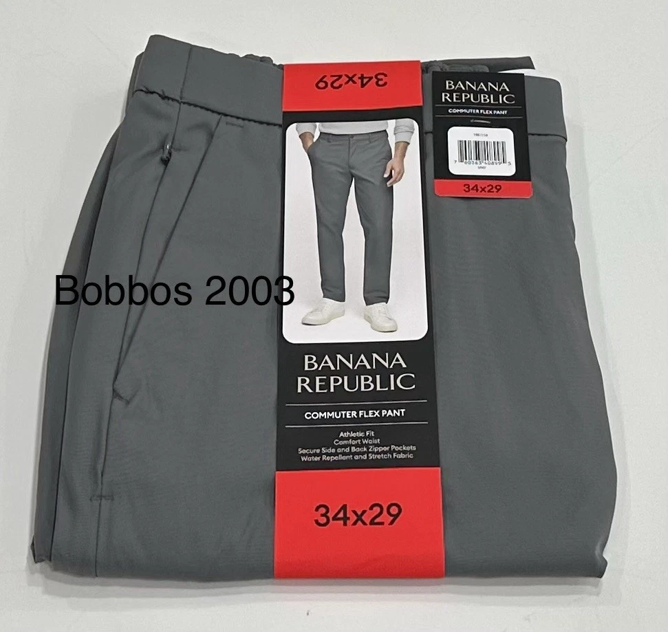Banana Republic Men's Commuter Flex Pants, Gray, Size 34X29