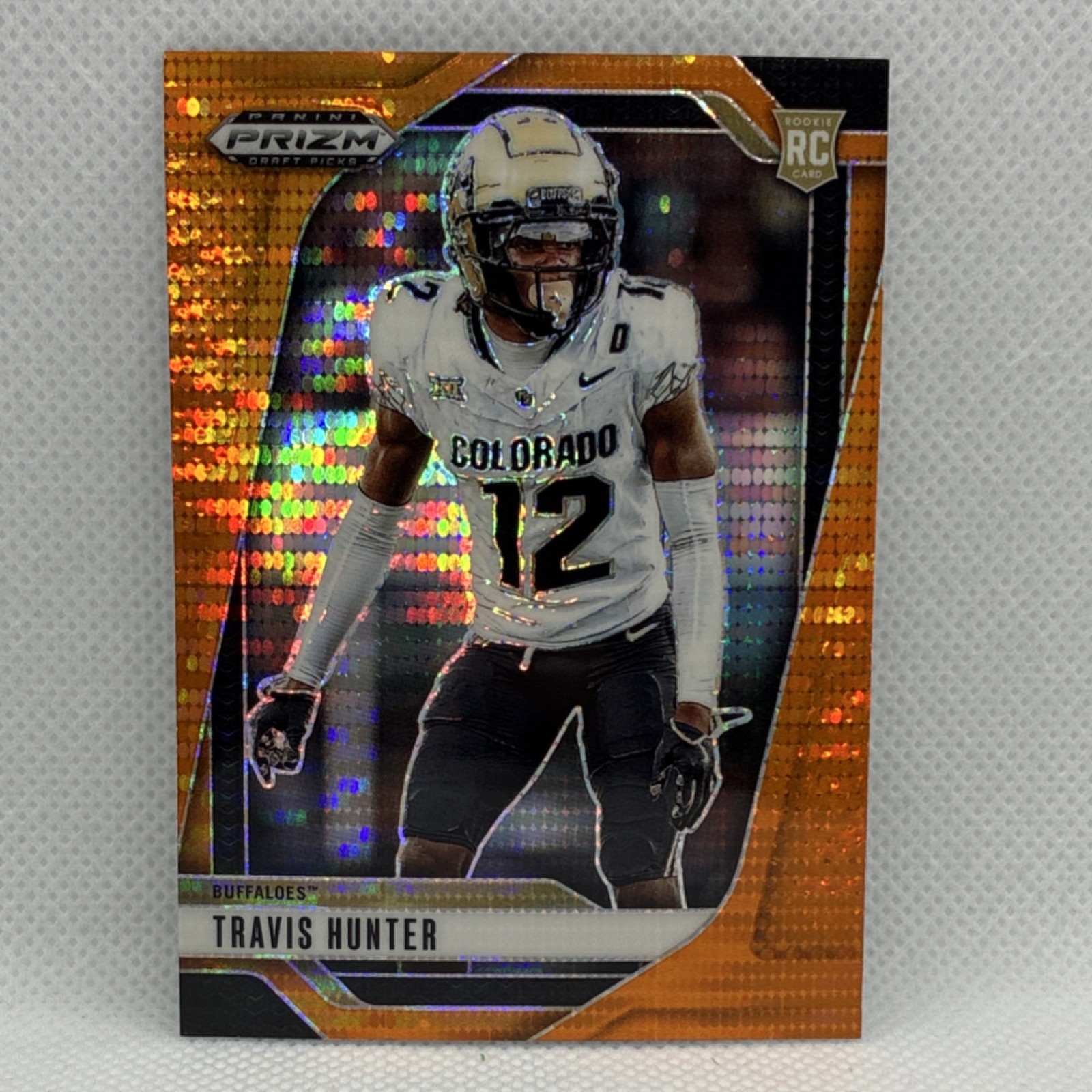 2025 Panini Prizm Draft Travis Hunter #20 Orange Pulsar Prizm /75 Rookie