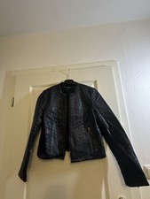 Lederjacke weiches Lammleder dkl.blau 38, super erhalten,mit tollem Innenfutter