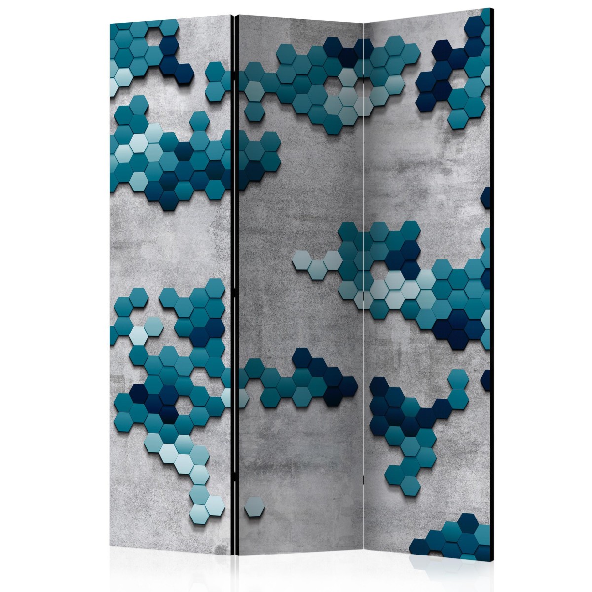 Paravent 3 volets Sea Puzzle 135x172cm en bois pour separation de piece