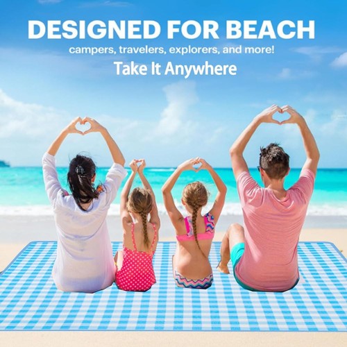 LRUUIDDE Extra Large Picnic Blanket Beach Blankets, Outdoor Foldable Waterpro... - Picture 4 of 8