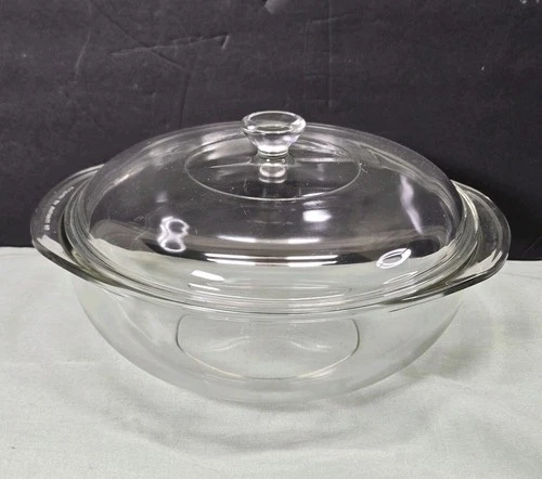 Vintage Pyrex 024 Clear Bowl 2 Qt. Round Casserole-Mixing Bowl-with 624C Lid