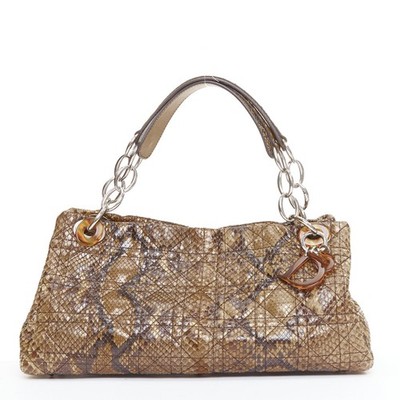 DIOR Lady Dior Soft Limited Edition brown Cannage scaled leather east west bag