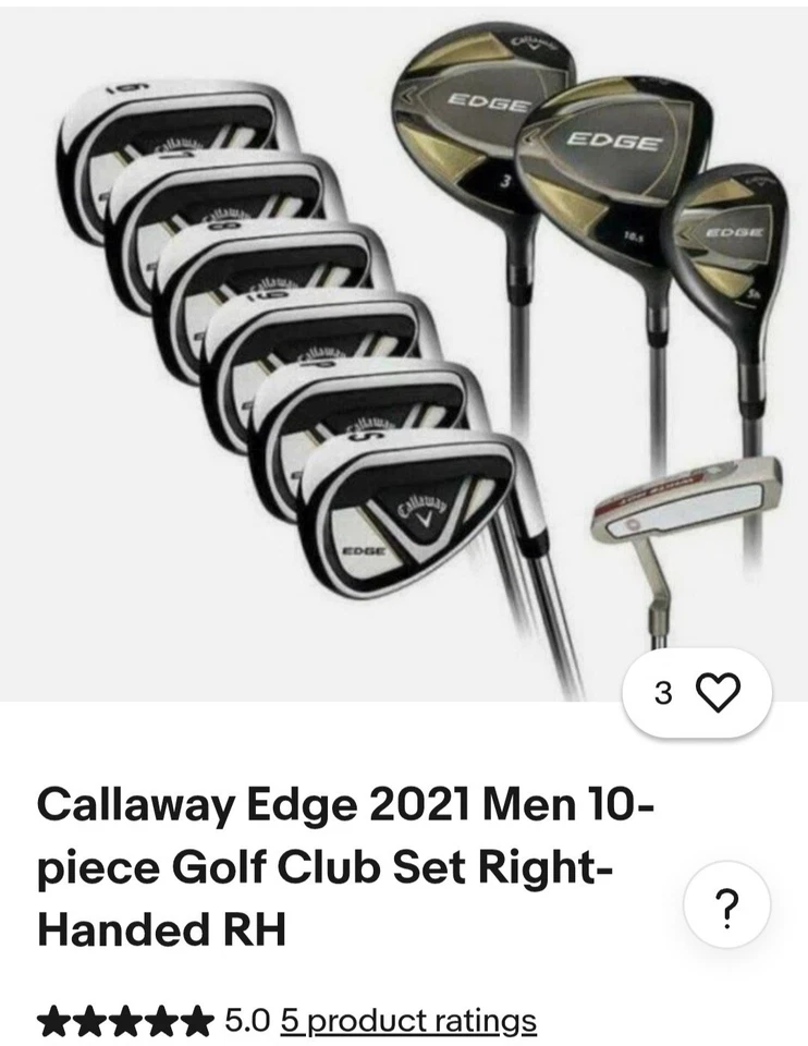 2021 Callaway Edge 10 peças conjunto completo de golfe destro flex regular grafite - Imagem 2 de 2