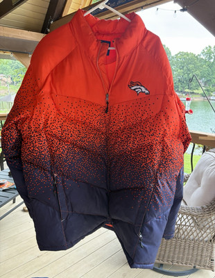 Vintage Reebok NFL Official On Field Denver Broncos Full Zip Puffer Jacket XL