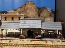 N Scale Old Western Train Depot Kit 3D Printed Pioneer-Style Building w/