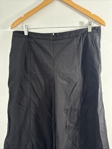 Edas Palazzo Pants Womens XL Black Wide Leg Baggy Minimalist Made in Italy - Picture 2 of 10