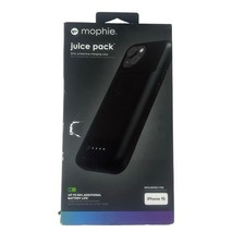 NEW Mophie Juice Pack iPhone 15 Charging Case Black Slim Extended Protection
