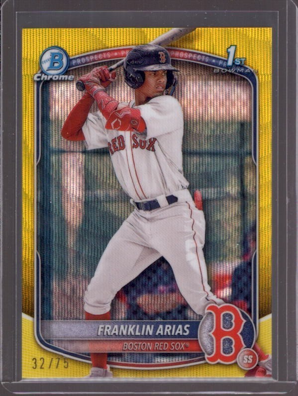 FRANKLIN ARIAS 2025 Bowman Chrome 1st #BCP-67 Yellow Wave Refractor RC #32/75