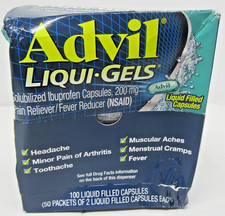 Advil Liqui-Gels Ibuprofen 200mg, 50 Packets of 2 Liquid Filled Capsules