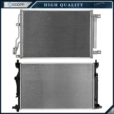 Aluminum Radiator & AC Condenser Cooling Kit For 2013-2014 2015 2016 Dodge Dart