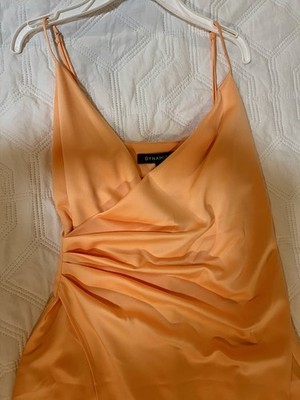 Dynamite Peach Slip Dresswith Wrap Front & Slit NWT