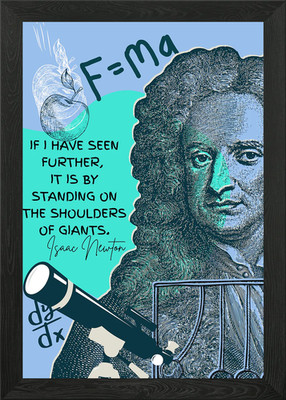 Standing on Giants - Isaac Newton Q gerahmtes Wandbild Poster Leinwanddruck Bild