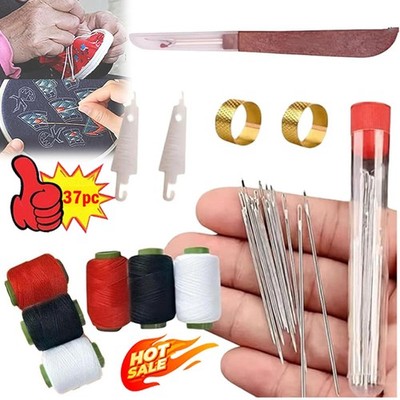 37PCS Sewing Tool Set,Needles Thread Hand Repair Tools,Portable Sewing Kit ~NEW