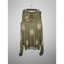 EKOUAER Floral green knit loungewear set Size XL