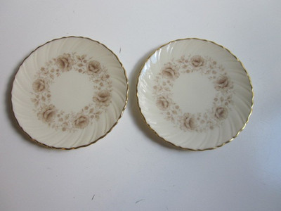 2 VINTAGE Lenox Coquette Pattern G-512 / 6-1/2'' BREAD PLATE Set