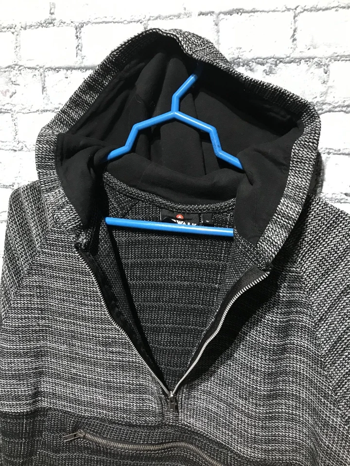 AIRWALK, Men S, Gray/Black 1/2 Zip Long Sleeve Knit Sweater Pullover Hoodie - Image 4 of 4