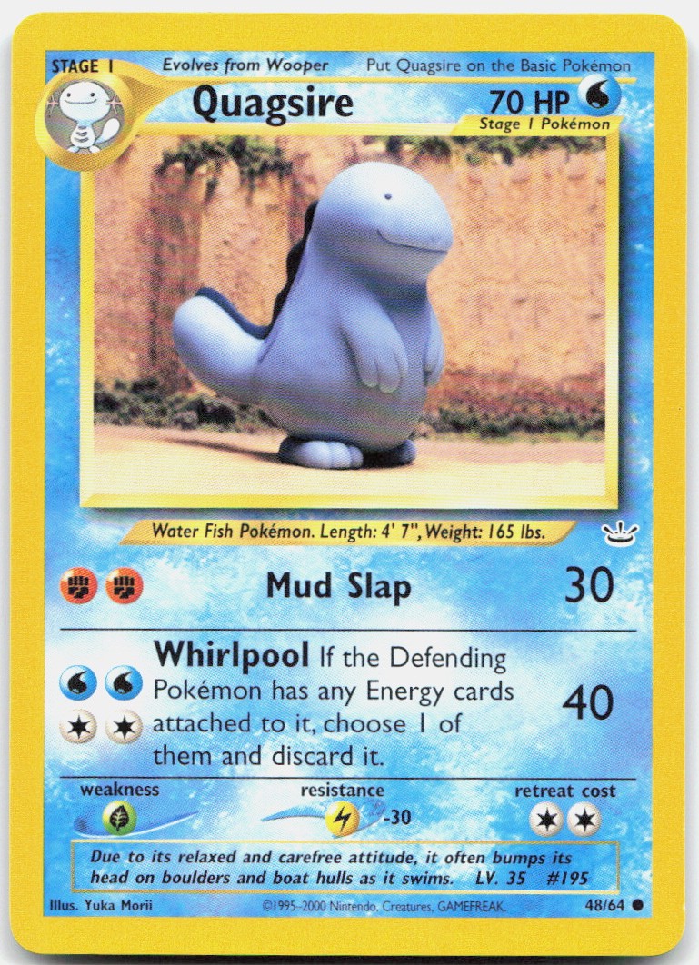 Pokemon TCG Quagsire Neo Revelation Common 48/64 Unlimited