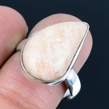 Orange Aventurine Gemstone Handmade 925 Silver Jewelry Ring Size Adjustable