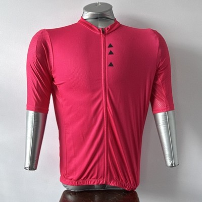 NeoPro Full Zip Cycling Jersey Neon Pink Size Large 3 Pockets Short Sleeve
