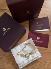 Aigner Armband Gold Steine Neu
