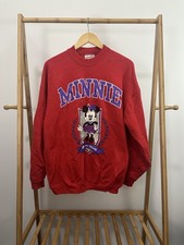 VTG 90s Minnie Mouse Mickey Crest Big Spellout Sweatshirt XL