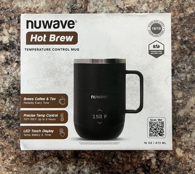 Nuwave Hot Brew Self-Heating Travel Mug with LED Display and Brewing System NEW