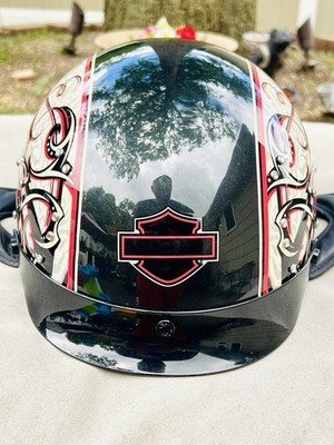 Vintage Harley Davidson Women s Primitive Hybrid Half Helmet/Rhinestones/Small