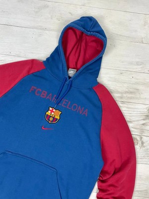 Vintage Nike FC Barcelona Hoodie 00s Center Swoosh Soccer Men Size