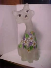 2025 Clear Satin Fenton OOAK Caplinger For SFE Hand Ptd Flowers Alley Cat Figure