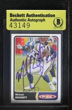 BAS 2003 Topps Total Michael Bennett #210 Authentic Auto 3c7