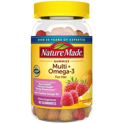 Nature Made Women's Multivitamin + Omega-3 Gummies 80ct Exp 03/2026