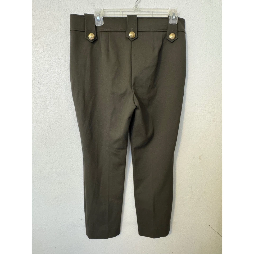Pantalones Casa Blanca Mercado Negro Verde Oliva Detalle Botón Dorado Talla 10 Foto 2 de 4