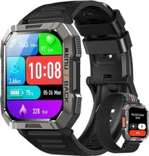 IOWODO Men's Smart Watch, Fitness Watch Bluetooth Calling (Answer/Make Calls), M