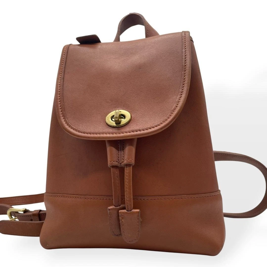 Vintage COACH 9960 Turn Lock Backpack USA Made Glove Tanned Leather Old Coach