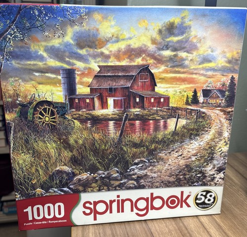 Jigsaw Puzzle Jim Hanson Memories Past 1000 Pcs Springbok Barn Tractor Complete