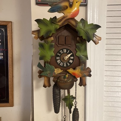 Cuckoo Clock FEEDING CHICK Black Forest Clock Works It Coo Coo s Music Doesn t W