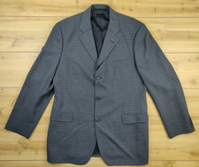 Brooks Brothers 1818 Men 42L Gray Windowpane Plaid 3-Button Sport Coat No Vent