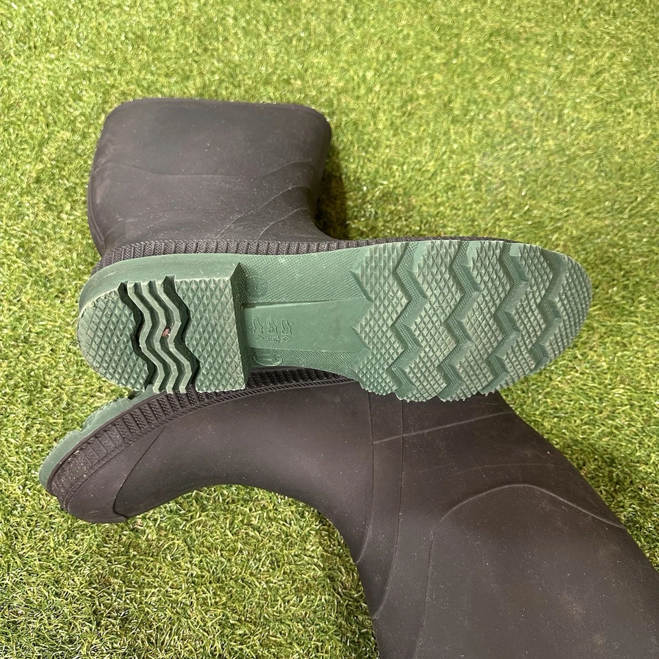 Mujeres Botas de Lluvia Media Pantorrilla Exterior Impermeables Negro/Verde Talla 11 Foto 3 de 4