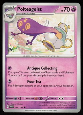 Polteageist 098/197 Uncommon Obsidian Flames Pokemon Near Mint